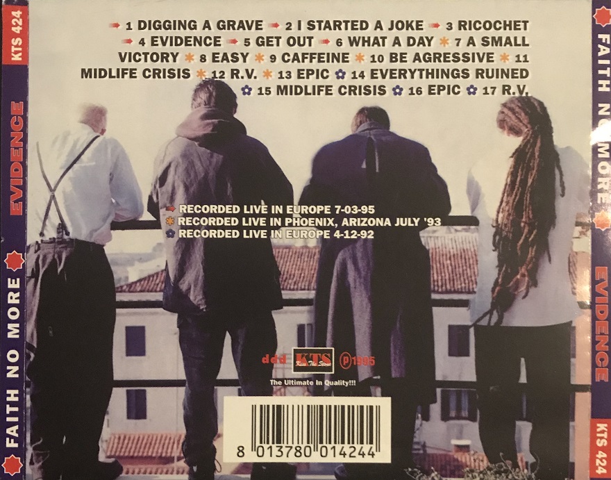 Back cover of Evidence CD